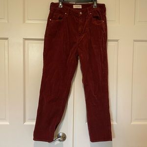 Mid Rise Urban Outfitters Burgundy Corduroys